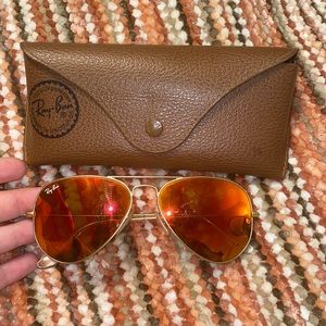 Red Reflective Ray Ban Aviators [55/14]